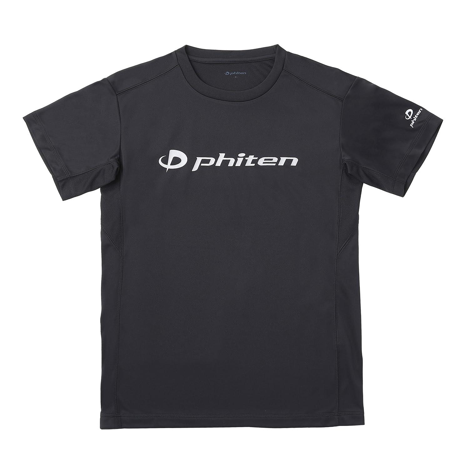 [Phiten] T-Shirt RAKU Shirt Black/Silver S