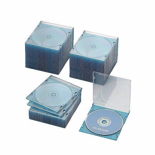 ELECOM DVD/CD Case Plastic Case Slim Single Disc Capacity 50-Pack Clear Blue CCD-JSCS50CBU