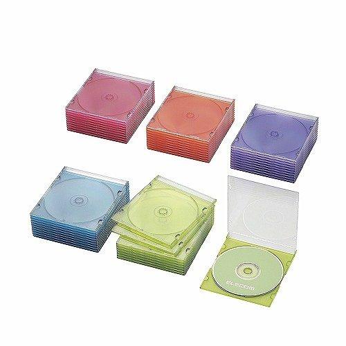 ELECOM DVD/CD Case Plastic Case Slim Single-Disc Storage 50-Pack Assortment CCD-JSCS50ASO