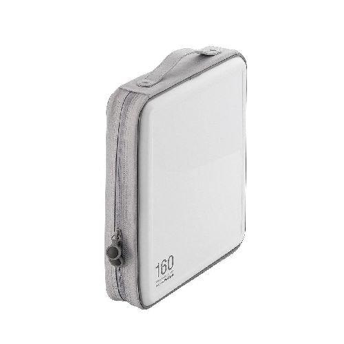 ELECOM DVD/CD Case Semi-Hard with Zipper 160-Disc Capacity White CCD-H160WH