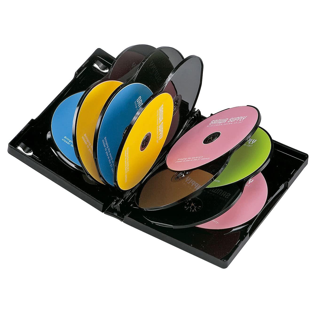 Sanwa Supply DVD Tall Case (12-Disc Capacity, 3-Pack, Black) DVD-TW12-03BKN