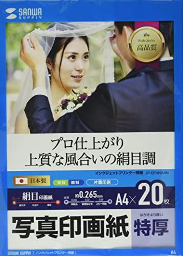 Sanwa Supply Inkjet Photo Paper - Silk Finish JP-EP4NA4N White A4