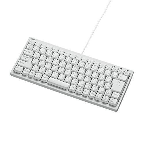 Sanwa Supply Wired Compact Keyboard Without Numeric Keypad USB Connection Japanese 86-Key Membrane USB-PS/2 Conversion Adapter Included White SKB-KG3WN2
