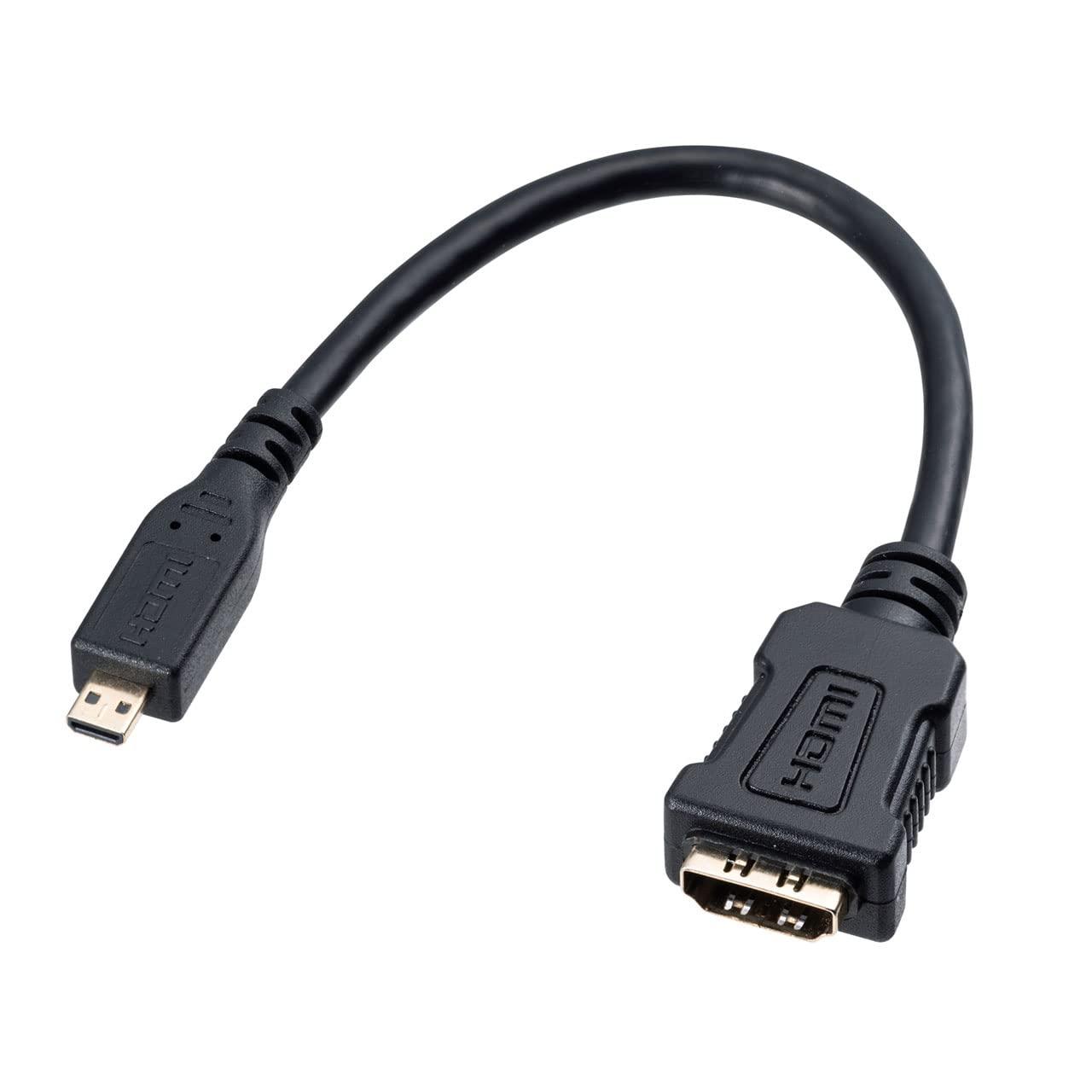 Sanwa Supply HDMI Conversion Adapter (Micro HDMI, Black, 0.1m) AD-HD20MCK