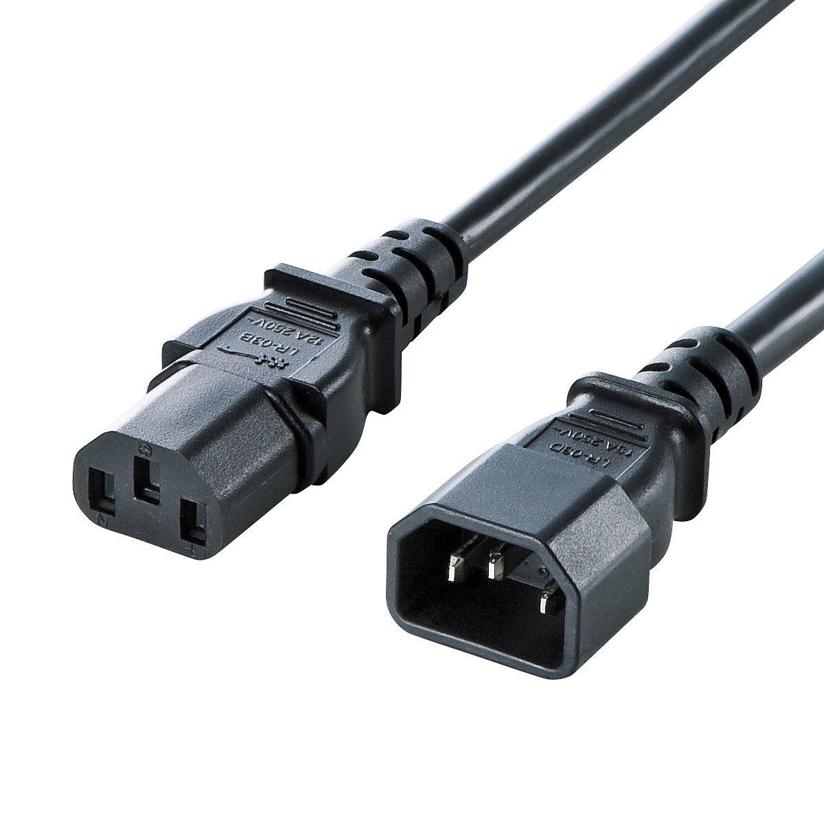 Sanwa Supply Power Cord 12A 250V (1.8m) Black
