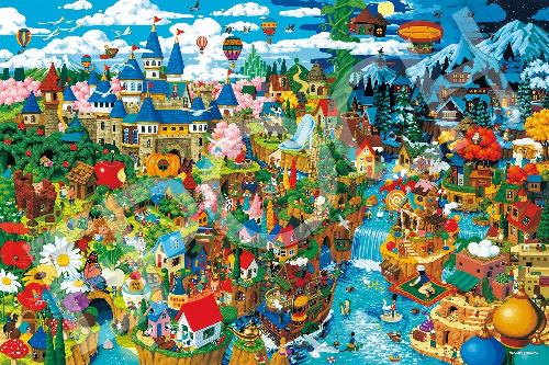 EPOCH 1000-Piece Jigsaw Puzzle Illustration/Art Masayoshi Akiyama Search! World Fairy Tales (50×75cm) 12-602s Glue Included Spatula Included Point Voucher Included EPOCH