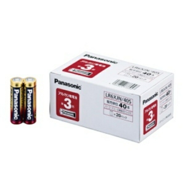 Panasonic Alkaline Dry Cell Batteries Commercial Pack AA Size 40-Pack LR6XJN/40S
