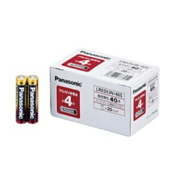 Panasonic AA Alkaline Batteries, 40-Pack, Commercial Use LR03XJN/40S