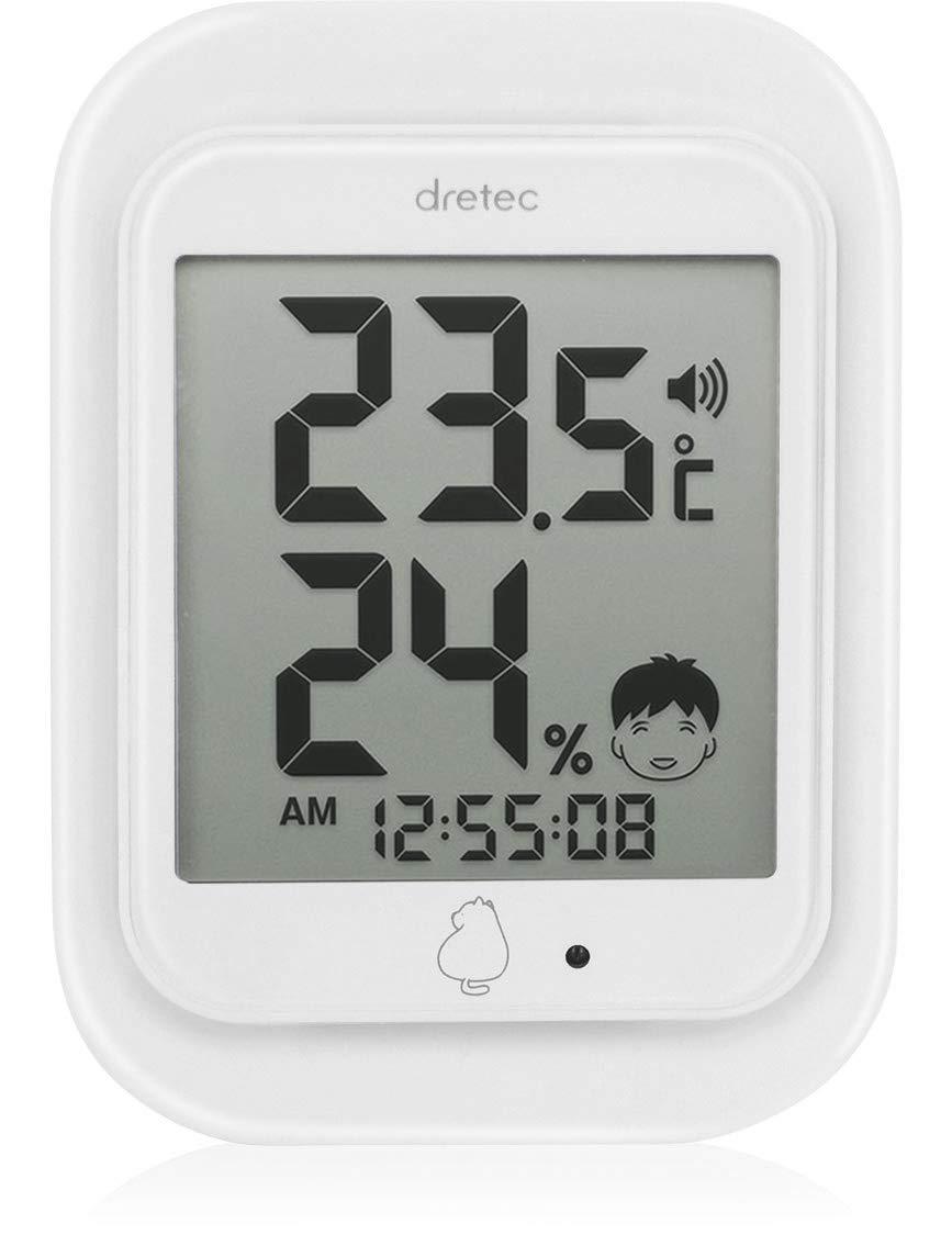 dretec Digital Thermometer and Hygrometer for Heatstroke and Influenza Prevention O-293WT (White)