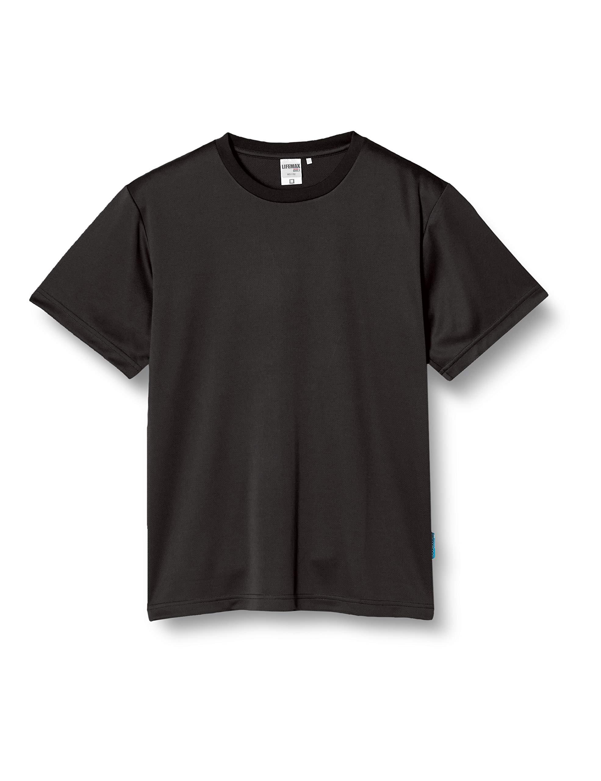[LifeMax] T-Shirt 4.6 oz T-Shirt (POWERED BY COOLCORE) Men's Black Japan XL (Equivalent to Japanese size XL)
