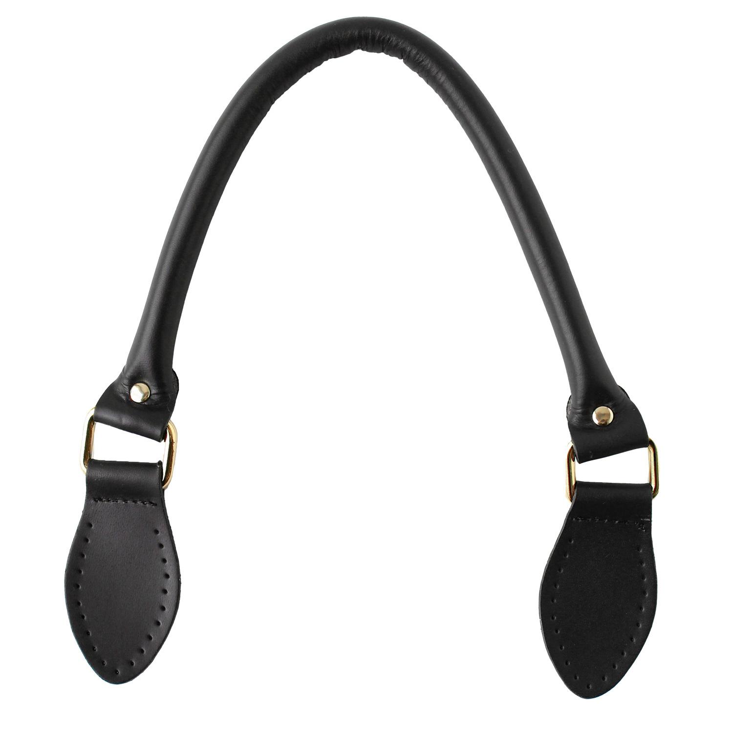 Nippon Chuko Premium Full-Grain Leather Handle Approx. 40cm Black KT97G-B