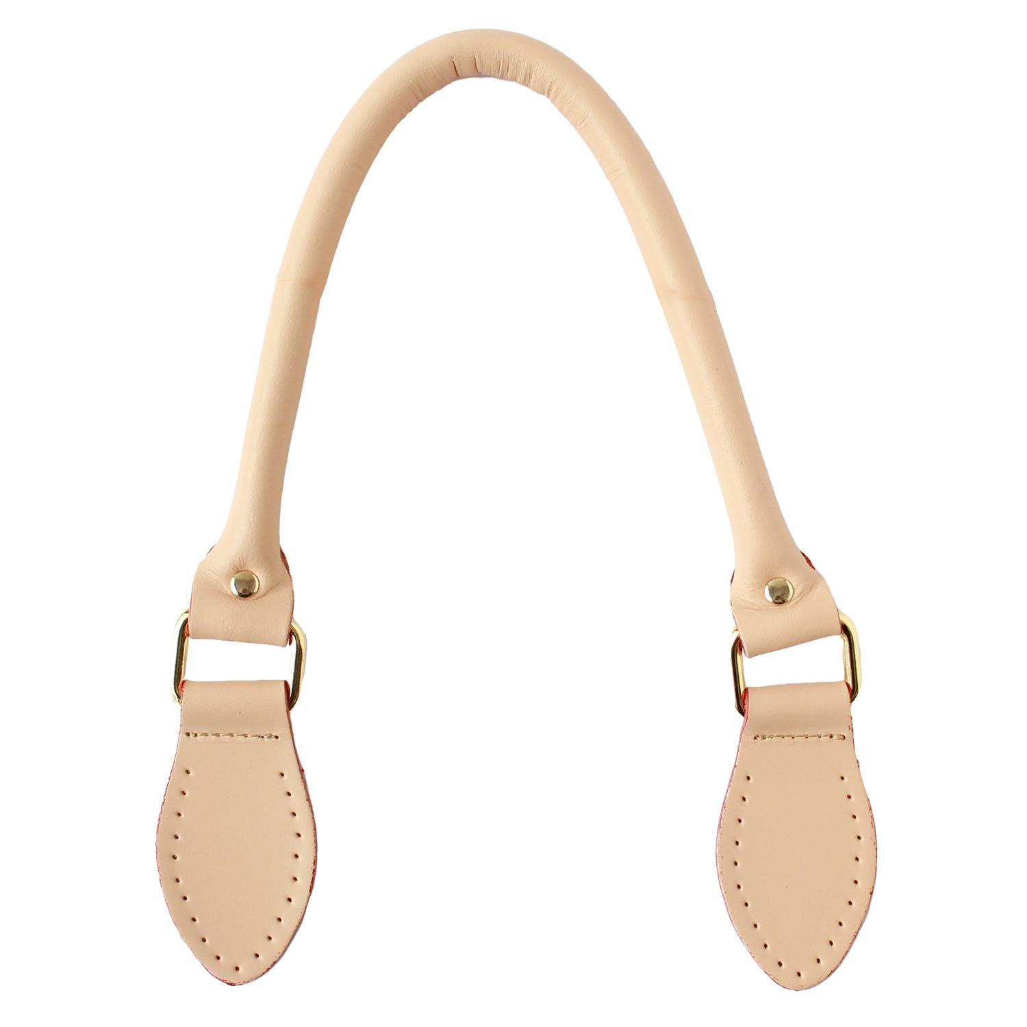 Nippon Button Trading Premium Full-Grain Leather Handle Approx. 40cm Beige KT97G-E
