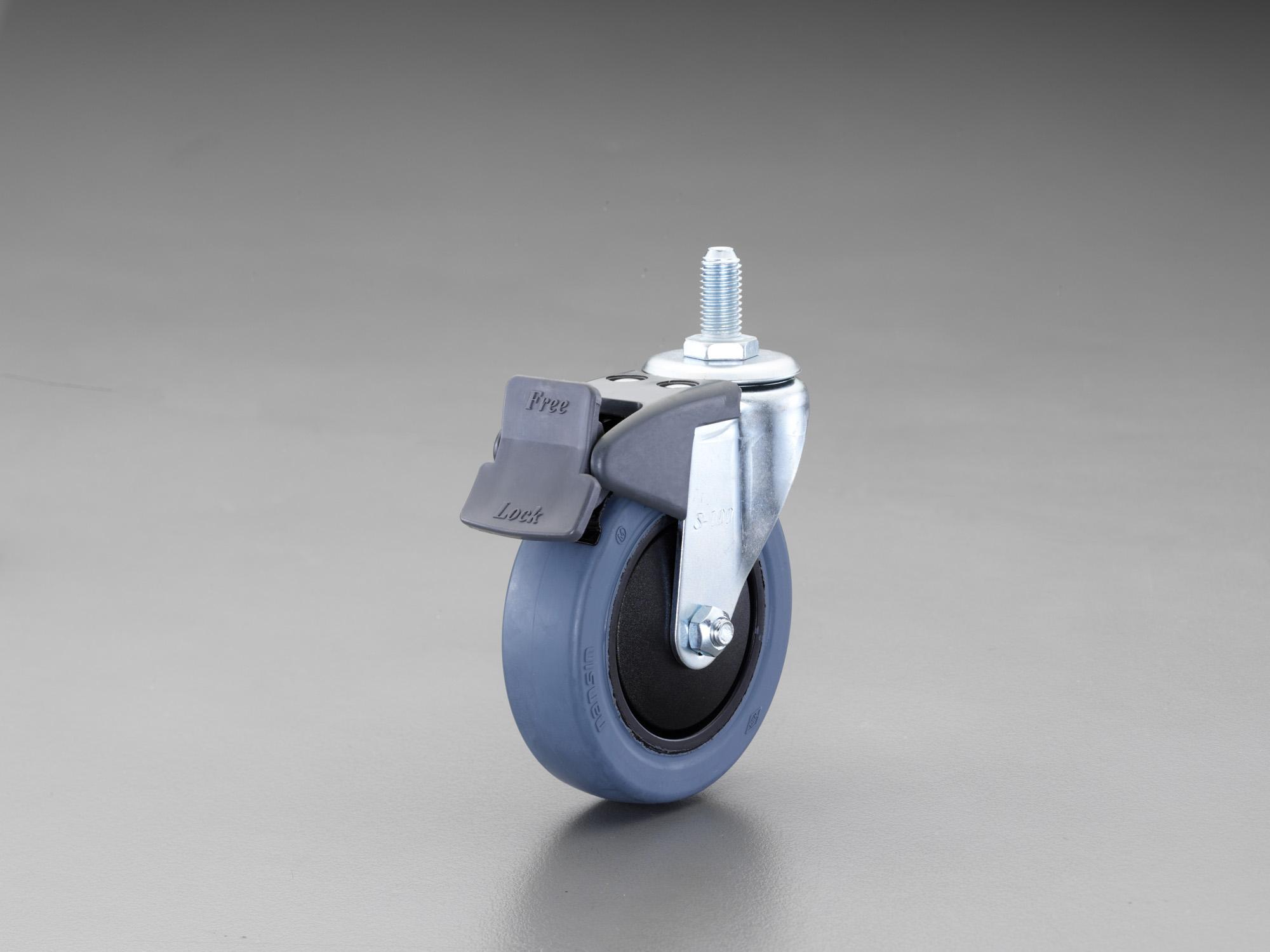 100mm Casters (Swivel, Low-noise, Screw-type, Front Brake)