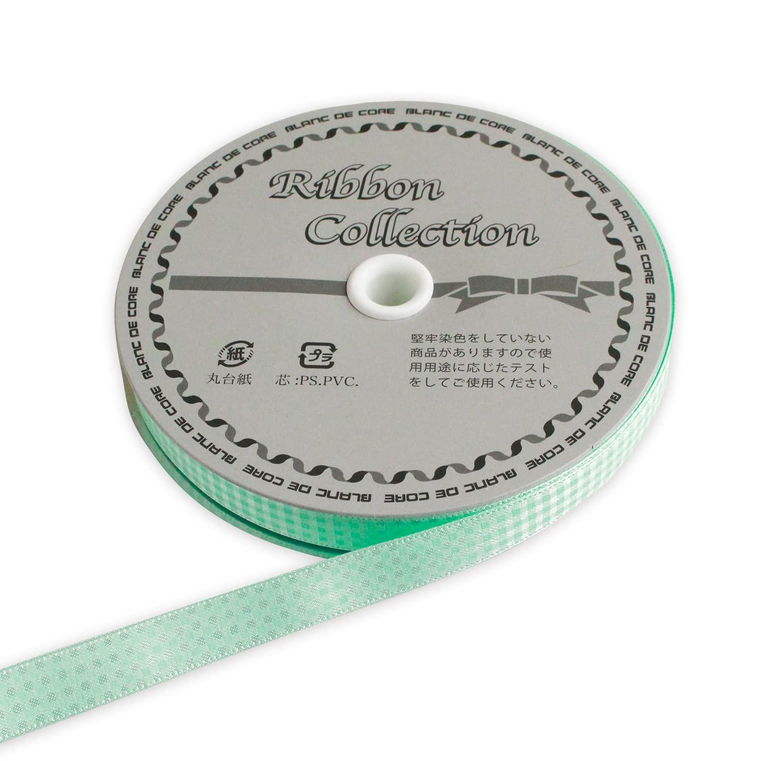 Konishi Ribbon Shaving Gingham Check Ribbon ?12mm×30m Roll Green KR3581-12-95