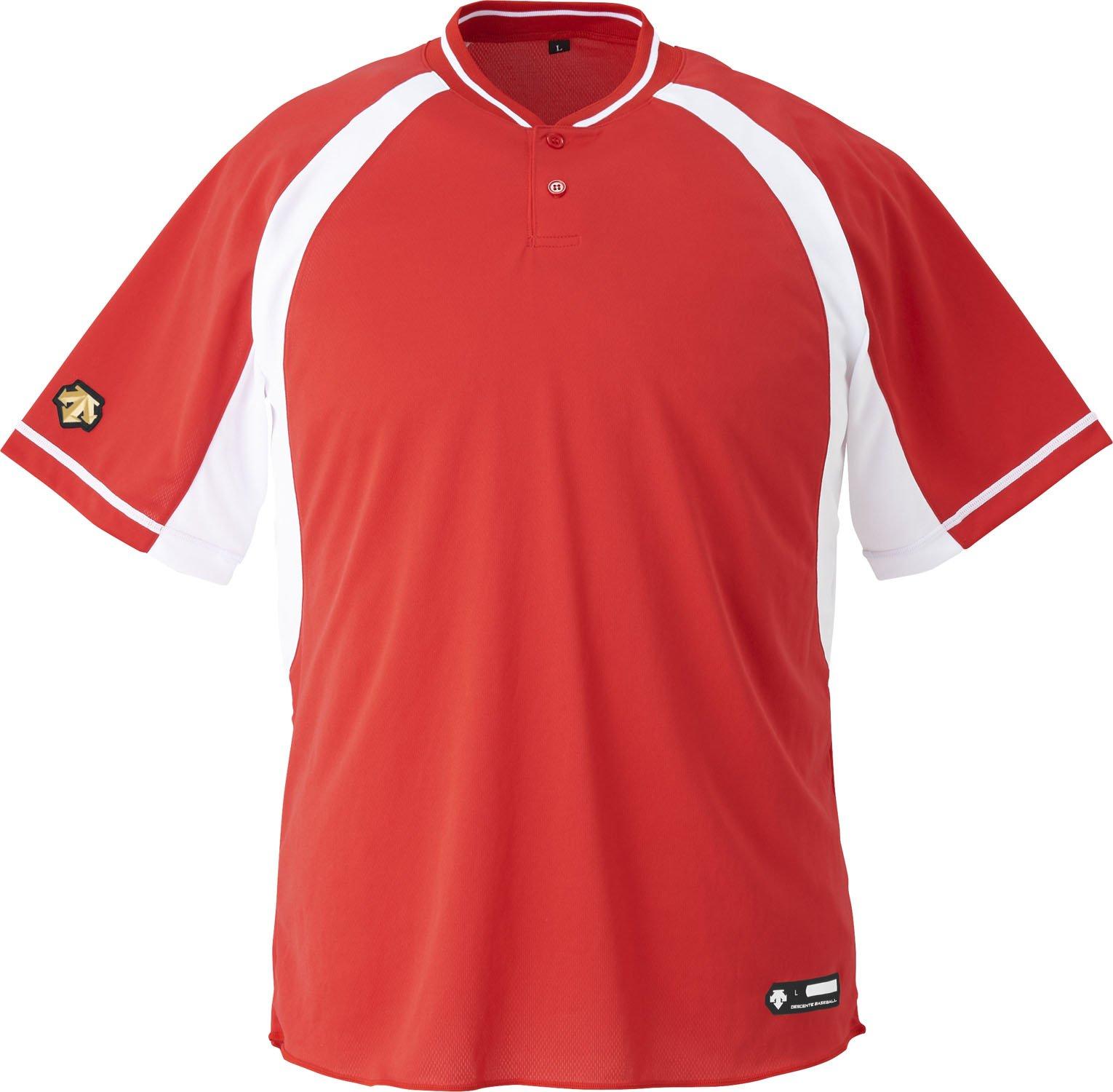 [Descente] Baseball T-Shirt (2-Button Shirt) DB-103B RDSW O