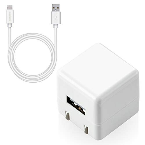 ELECOM USB Wall Charger 5W Type-A Port ×1 Lightning Cable (A-L) 1.5m White MPA-ACL05WH