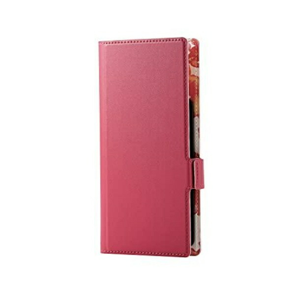 ELECOM Smartphone Case Universal Multi-Case L Size Leather Wallet-Style Magnetic Closure Slide-Type Stand Function Slim Lightweight Floral Pattern Strap Hole Included Deep Pink P-05PLFUSJPND