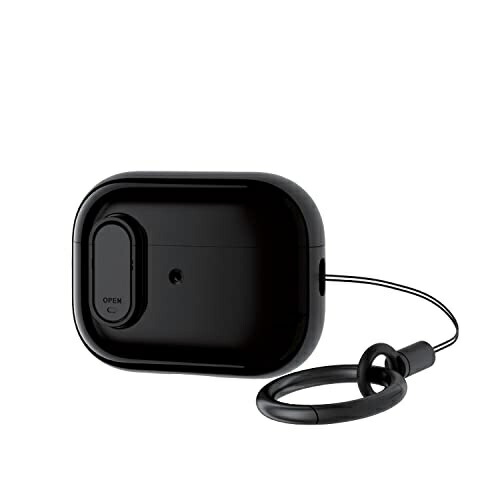 ELECOM AirPods Pro 2 2nd Generation 2022 Case Hybrid Case PC+TPU with Carabiner Lock Function Shock Absorption TOUGH SLIM Lock magsafe Charging Wireless Charging Compatible [Features lock function to prevent ejection during falls] Black AVA-AP4TSLBK