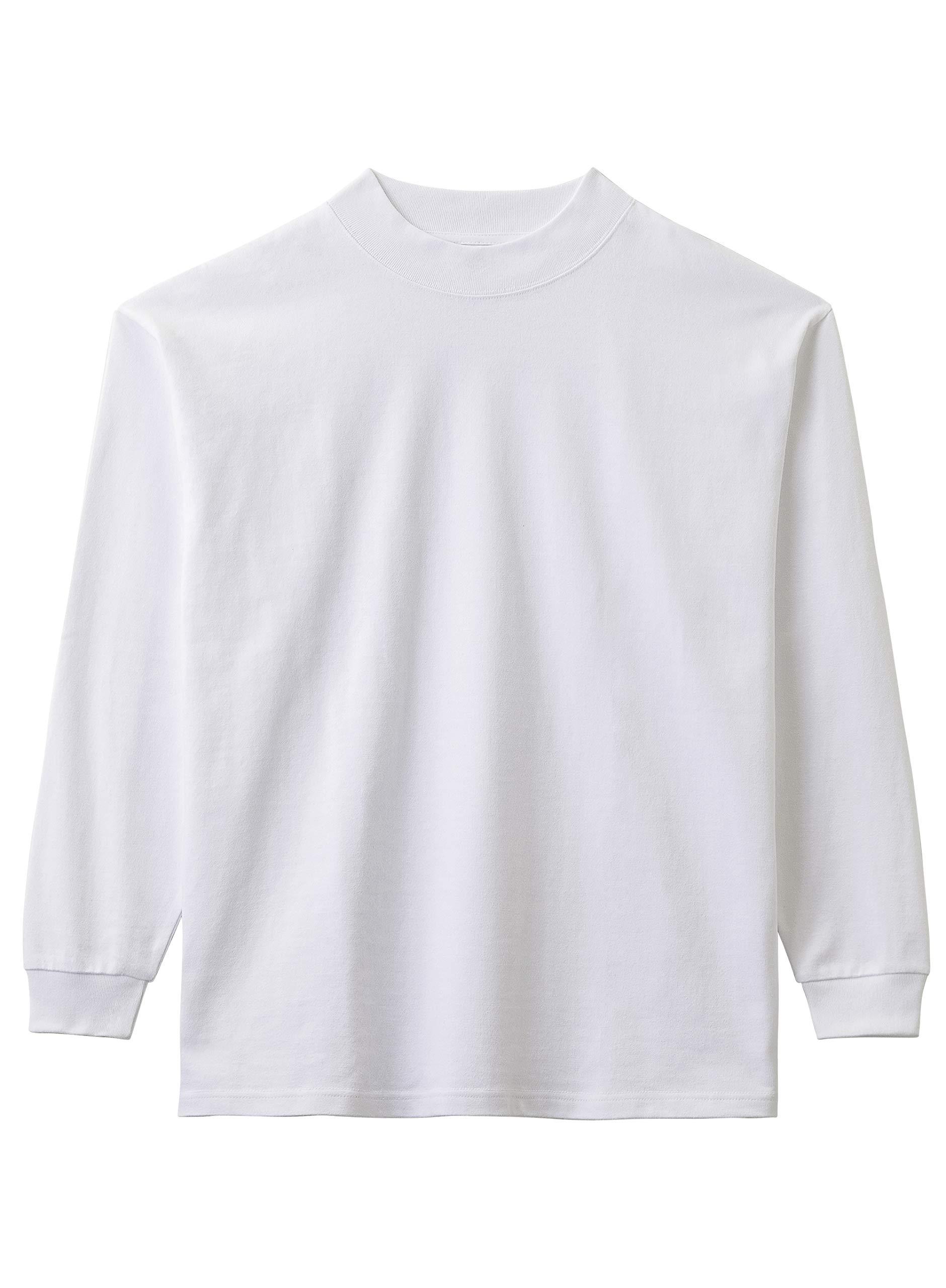[LifeMax] Mock Neck Thick Long-Sleeve T-Shirt MS1610 Men's White M
