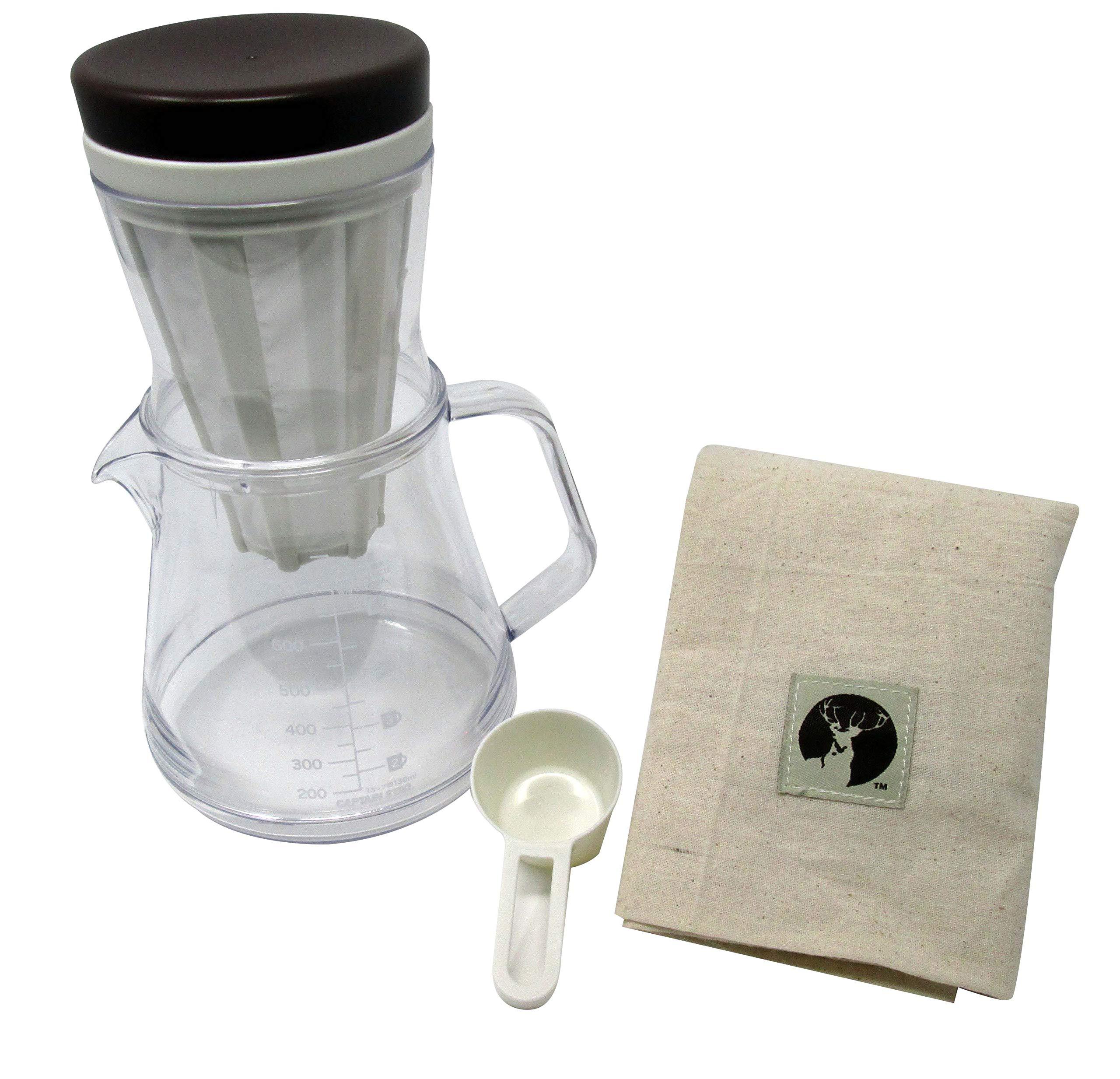 CAPTAIN STAG Coffee Dripper Set 2WAY Break-Resistant Also Suitable for Cold Brew Coffee 850ml Made in Japan Includes Storage Bag UW-3522