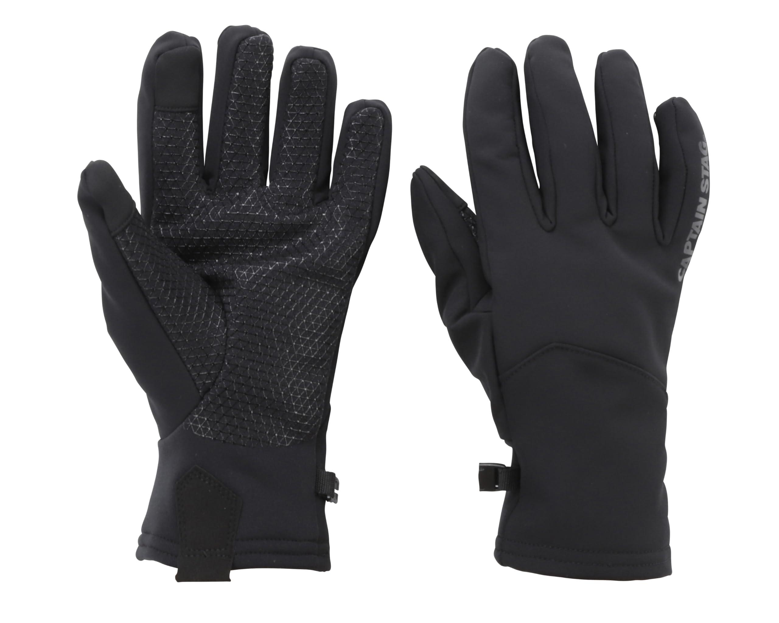 [Captain Stag] Gloves Windproof Cold-Resistant Easy-Grip Windproof Gloves Straight Smartphone Compatible Black Size M UX-1279