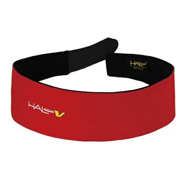 HALO Headband (The Ultimate Sweat-Stopper Band That Keeps Sweat Out of Your Eyes) Halo V (Velcro Type) [Band Width Approx. 5cm] [One Size Fits All] Red H0026RD