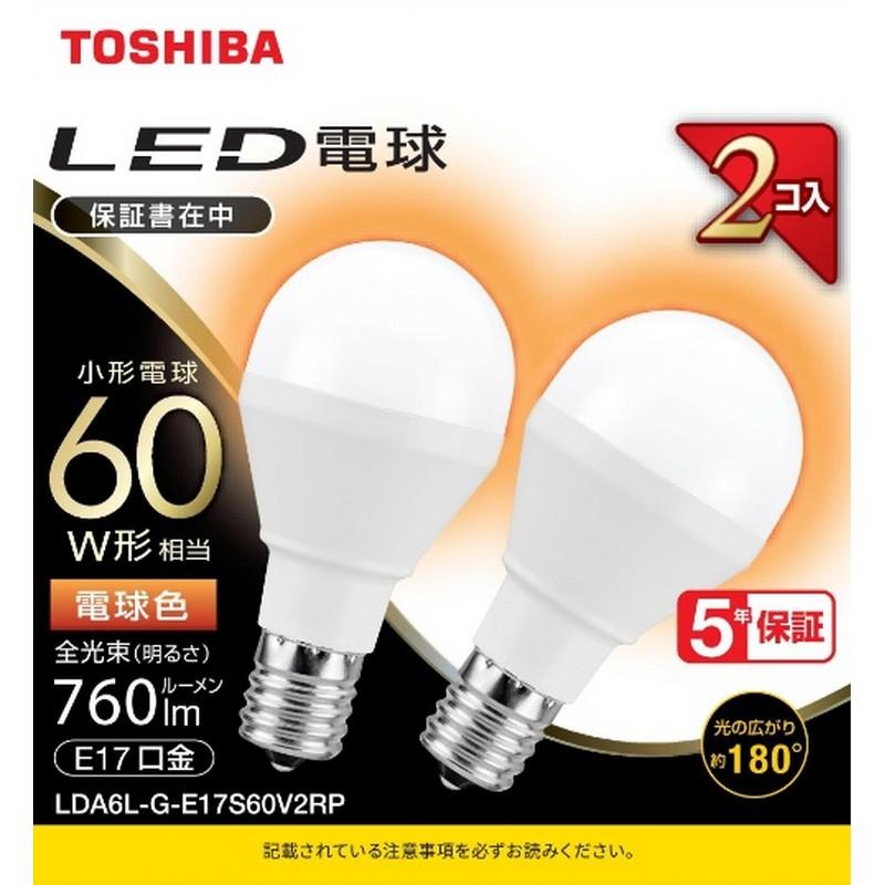 TOSHIBA LED Bulb 60W Equivalent Wide Beam Angle Warm White E17 Base 2P Sealed Fixture Compatible LDA6L-G-E17S60V2RP