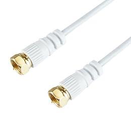 5-Pack HORIC Ultra-Fine Antenna Cable 1.5m White Dual Screw-Type Connectors AC15-479WHX5