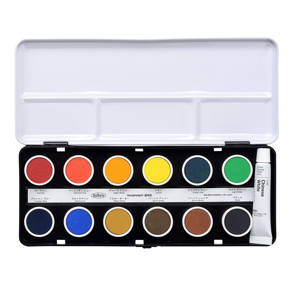 Holbein Cake Color Solid Watercolor Paints - Complete 2-Set