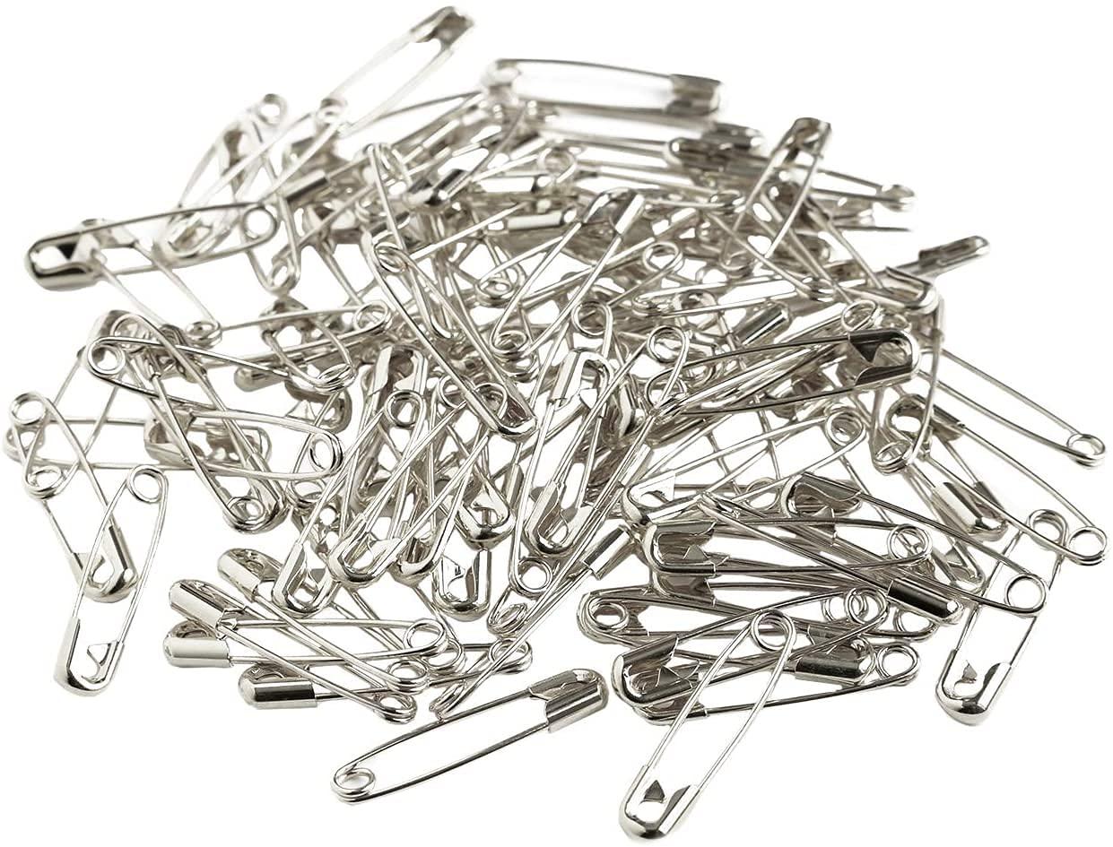 MERZEN Snap-In Safety Pins, Silver, 44mm, 100 pcs × 10 boxes AC114-4