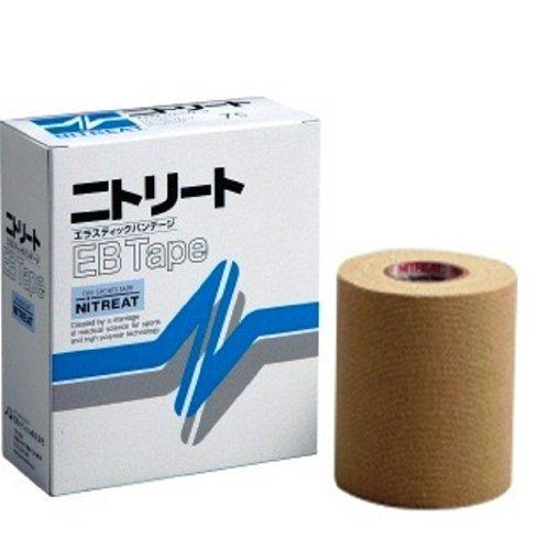 NITOMS NITRITE EB Tape Sports Tape Multi-Roll Pack Stretchable Thick Secure Fixation Injury Prevention Resistant to Peeling No Excessive Pressure Beige Width 75mm x Length 4m (Stretched Length) [4 Rolls] EB-75