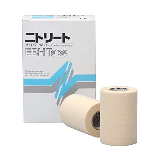 NITOMS NITRITE EBH Tape Sports Tape Multi-Roll Pack Stretchable Thin Hand-Cut Light Compression Injury Prevention Resistant to Peeling Beige Width 75mm x Length 4.5m (Stretched Length) [4 Rolls] EBH-75