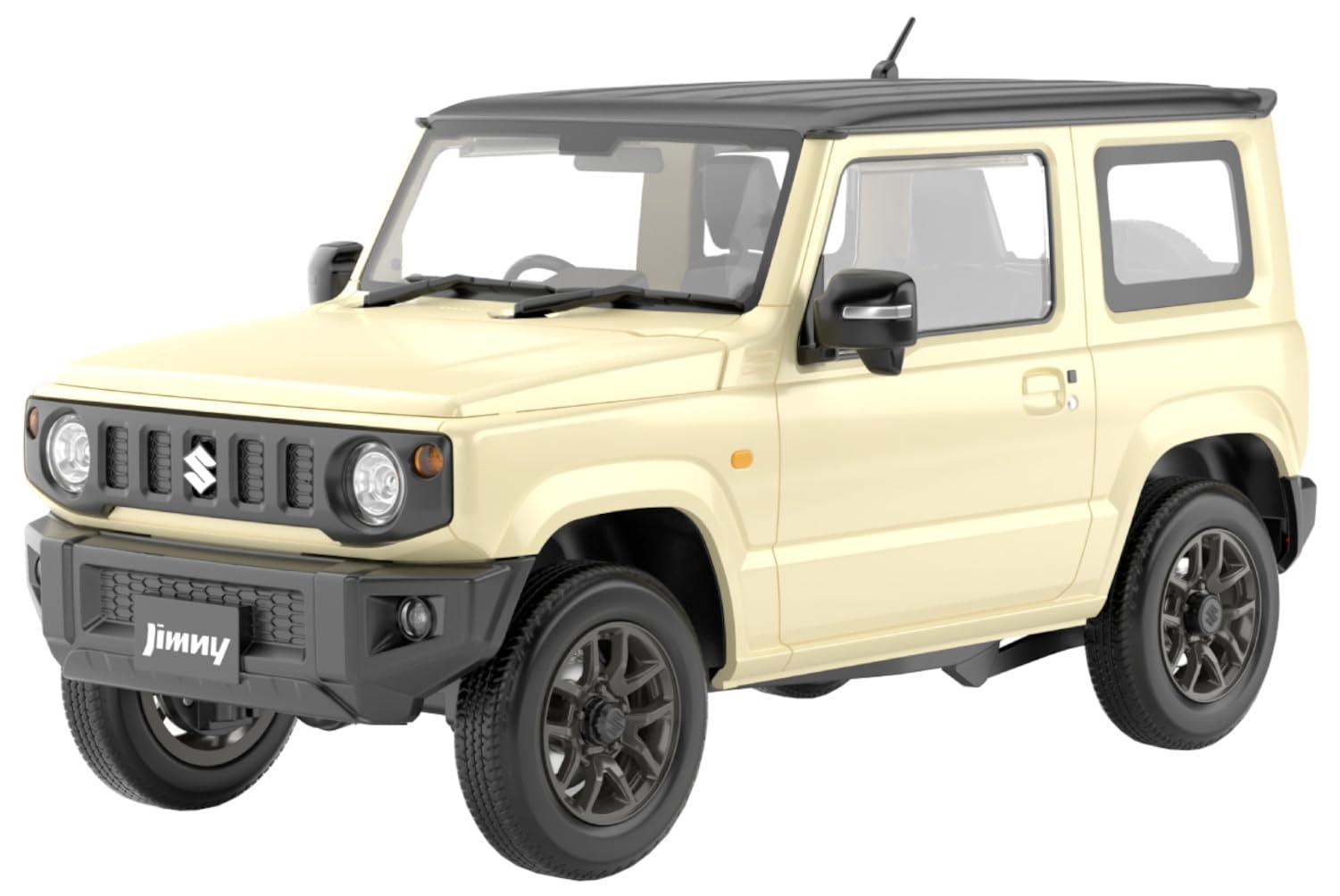 Aoshima Bunka Kyozai Co., Ltd. 1/24 Rakupura Snap Car Series No.03-CI JB64 Jimny 2018 Chiffon Ivory Metallic Pre-colored Plastic Model Kit (Automobile)