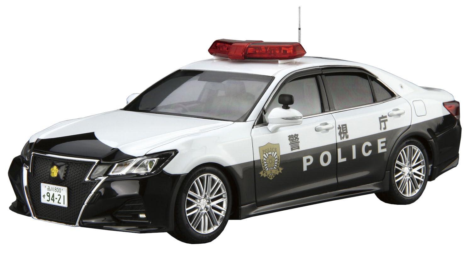 Aoshima Cultural Textbook Co., Ltd. 1/24 The Model Car Series No.110 Toyota GRS214 Crown Patrol Car Traffic Enforcement Use '16 Plastic Model Kit