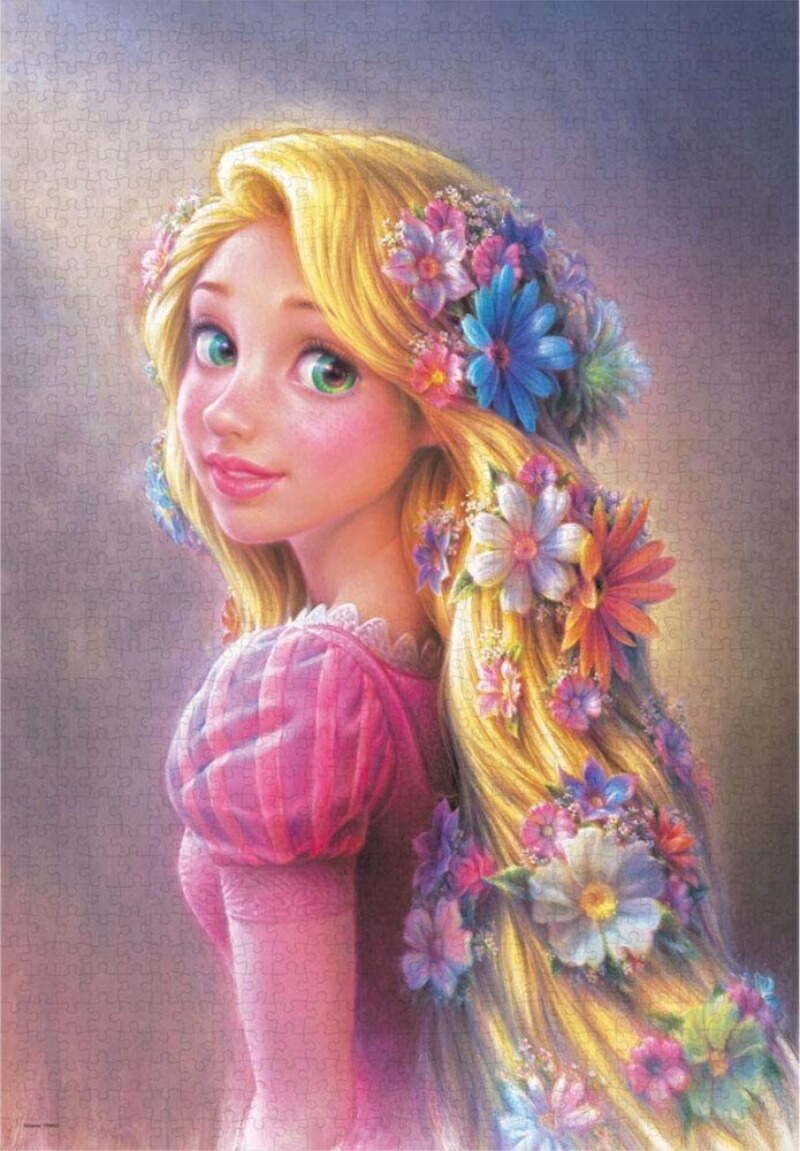 Tenyo 1000-Piece Jigsaw Puzzle Disney Tangled: The Princess with the Shining Hair (51x73.5cm) D-1000-078 Includes Glue, Spatula, and Service Card