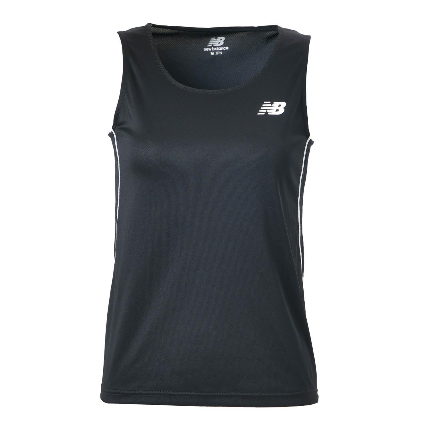 [New Balance] Women's Tank Top/Sleeveless Racing Shirt (JWTR9054) Sleeveless Dry Quick-Dry Breathable Tank Top BK (Black) Japan XS (Equivalent to Japanese Size XS)