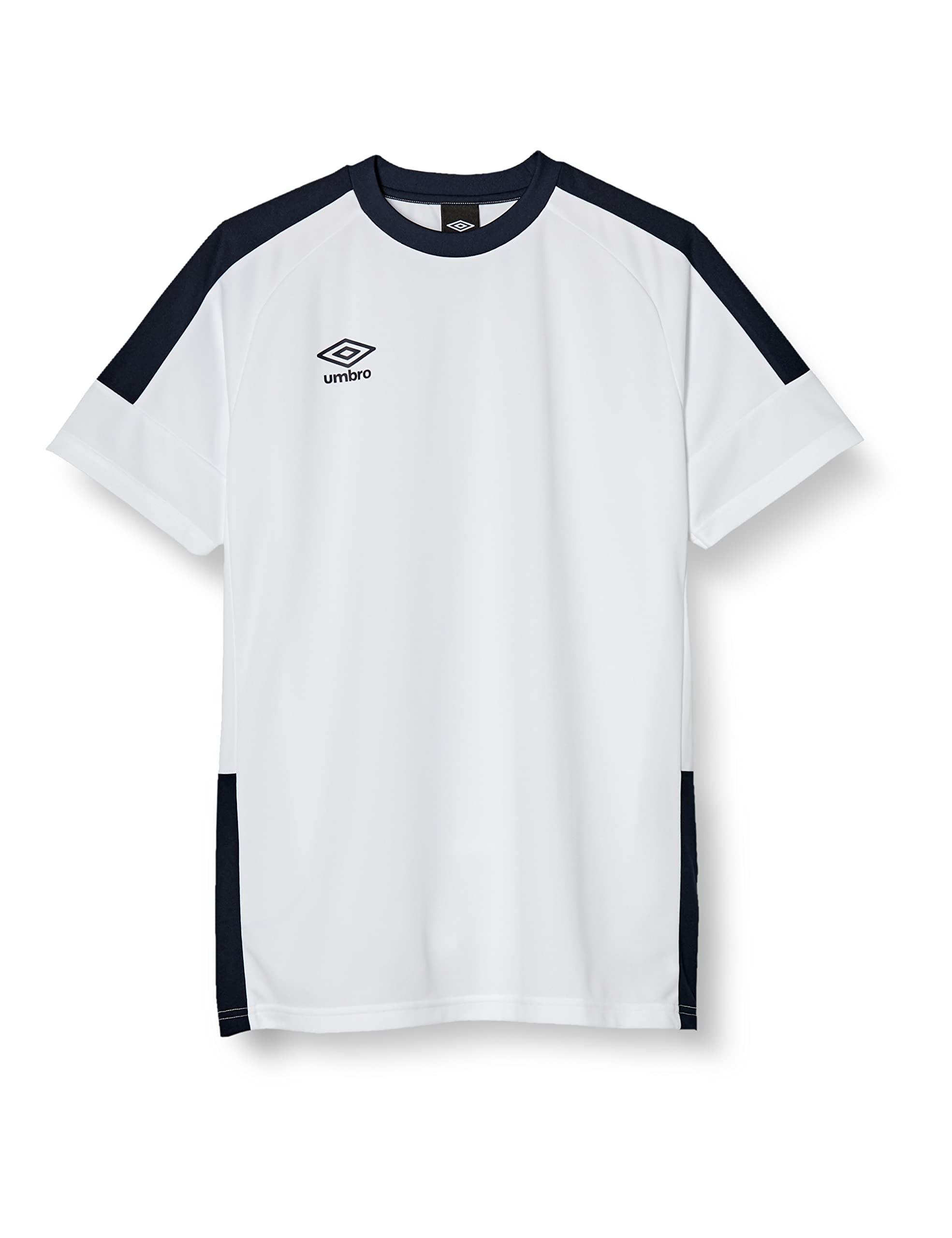 [Ambro] T-Shirt Soccer Futsal Short Sleeve Game Shirt Moisture-Wicking Quick-Dry Dry UV Protection Club Activity Practice Training Classic Men's Unisex WHT(UAS6302) O