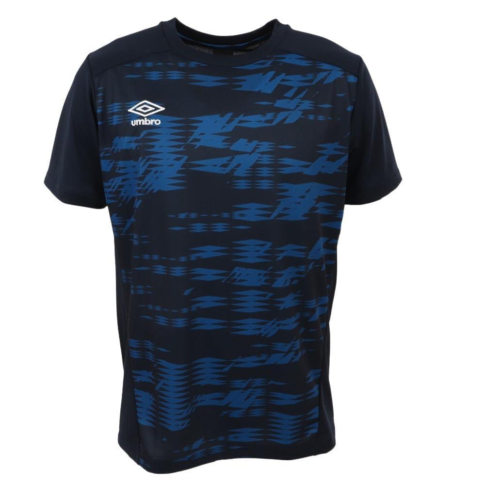 [Umbro] T-Shirt Soccer Futsal Short Sleeve Game Shirt Moisture-Wicking Quick-Dry Stretch Dry Club Activity Practice Training Classic Men's Unisex NVY (UAS6310) L
