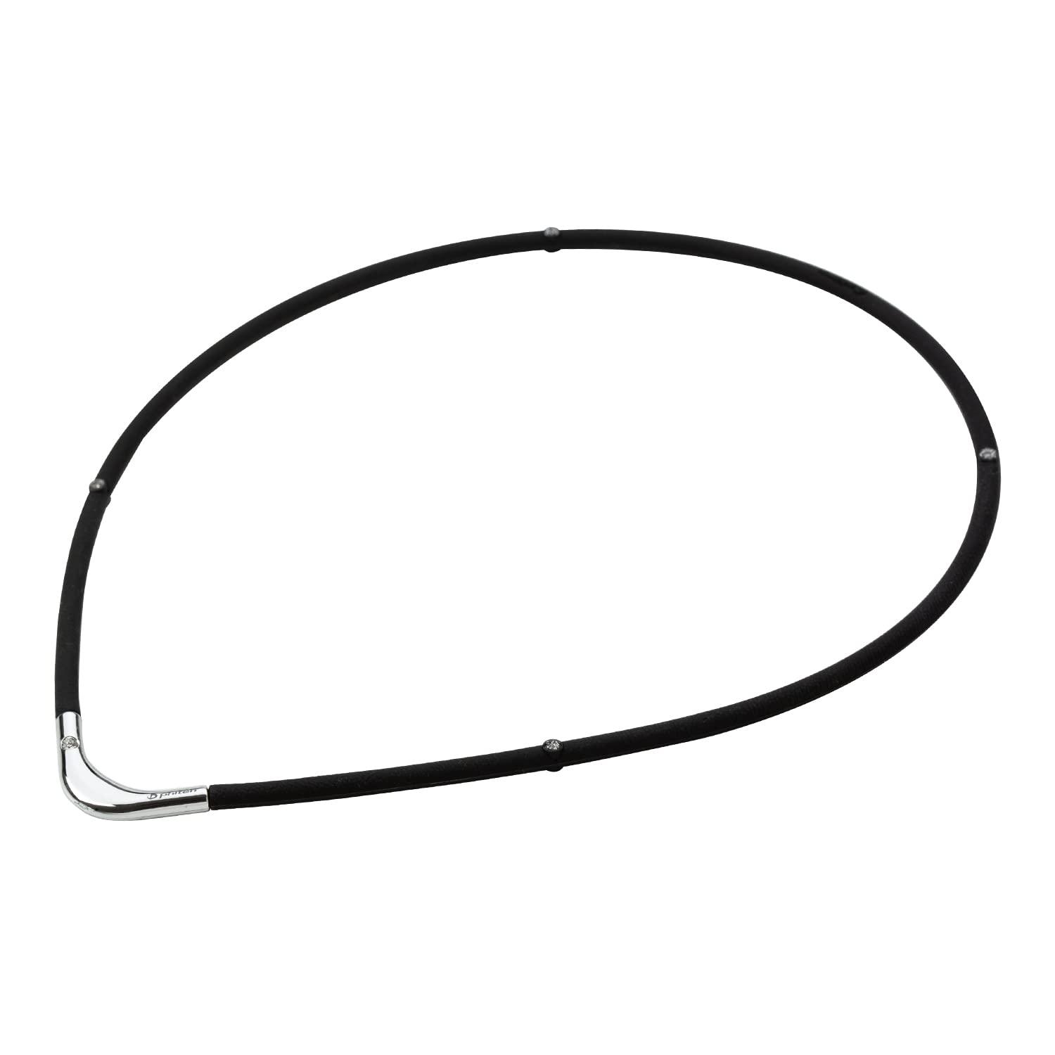 phiten RAKUWA Magnetic Titanium Necklace S-|| Black/Silver 55cm Men's Women's