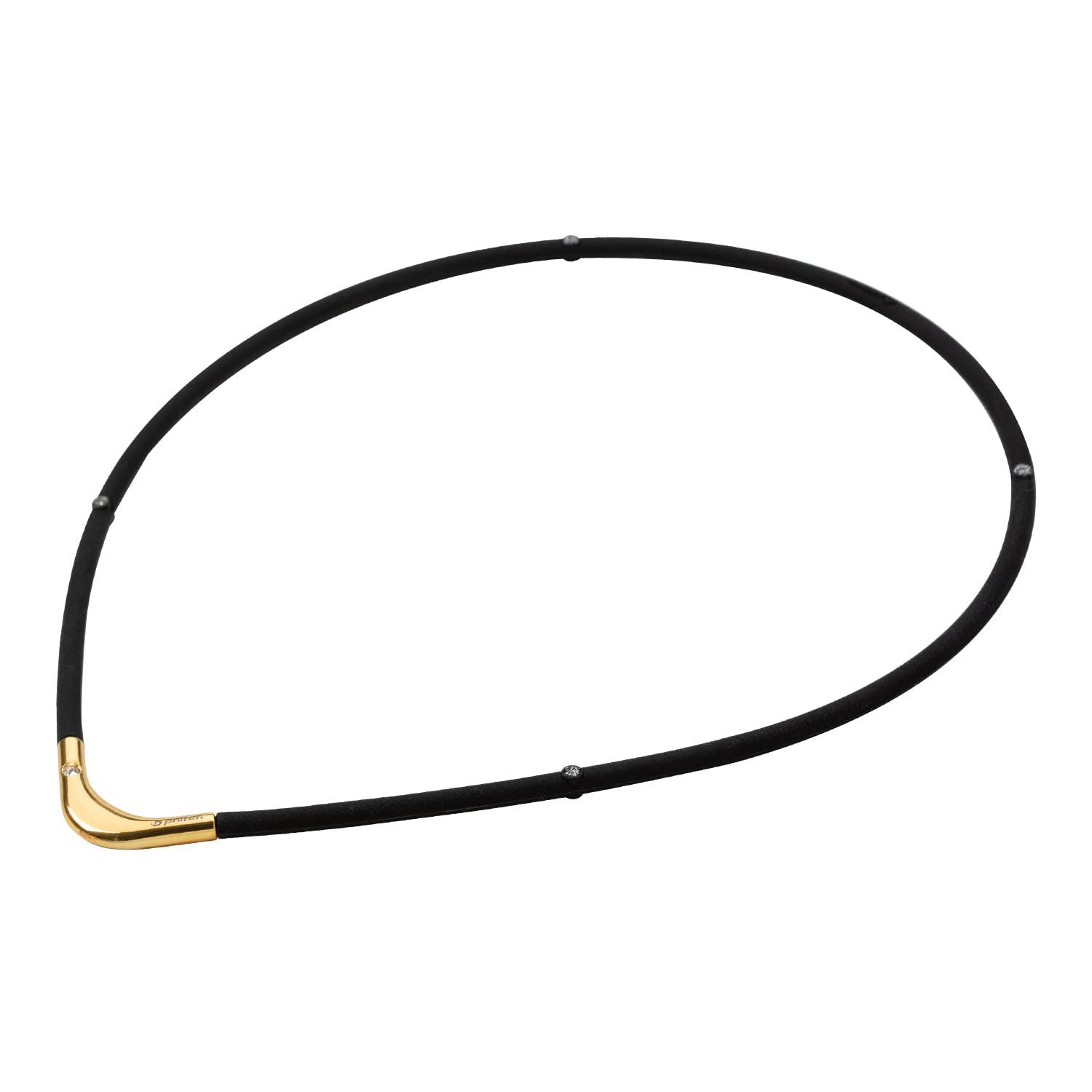 phiten RAKUWA Magnetic Titanium Necklace S-|| Black/Gold 55cm Men's Women's