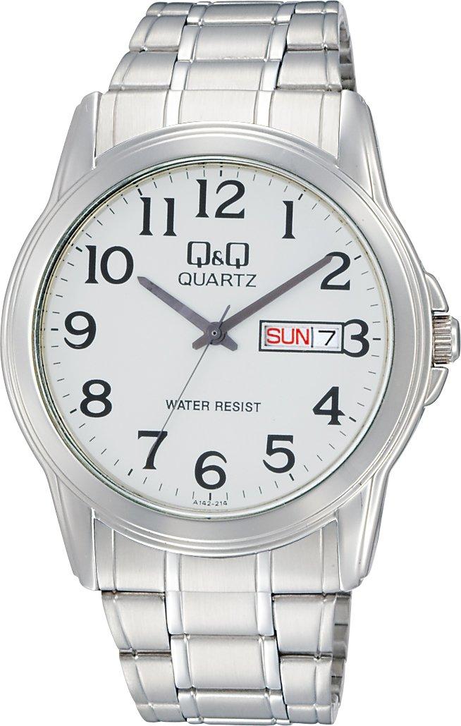 [Citizen Q&Q] Analog Watch, Waterproof, Date & Day, Metal Band, A142-214, Men's, Silver