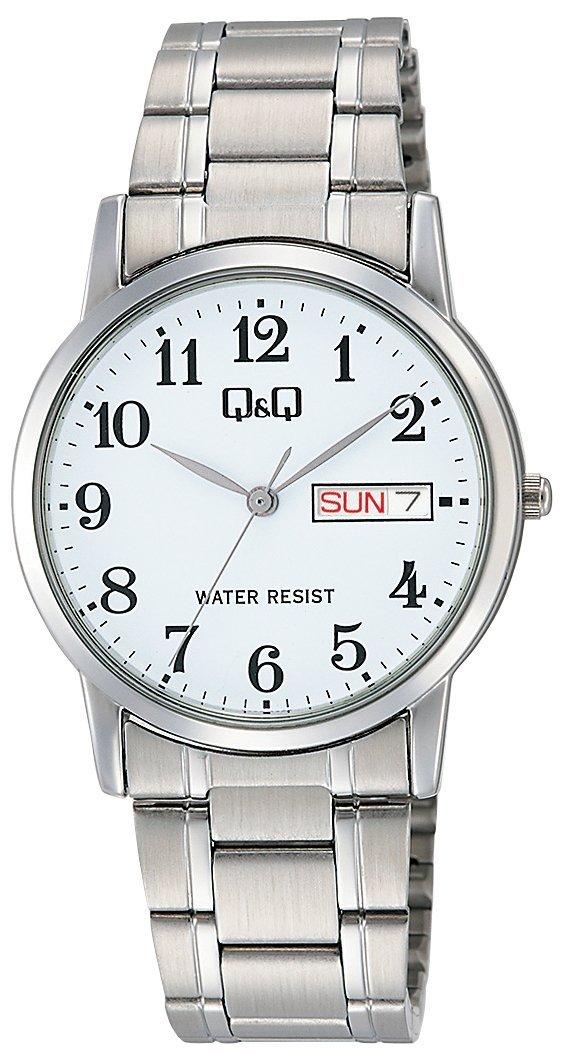 [Citizen Q&Q] Analog Watch, Waterproof, Date & Day, Metal Band, A206-204, Men's, White