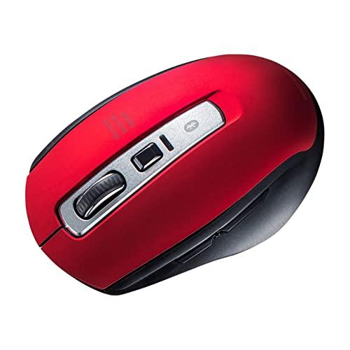 Sanwa Supply Silent Bluetooth 5.0 Blue LED Mouse (Red) MA-BTBL162R