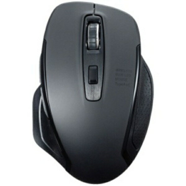 Sanwa Supply Silent Wireless Blue LED Mouse Type-C/A Connector Included Large 5-Button MA-WBLC169BK