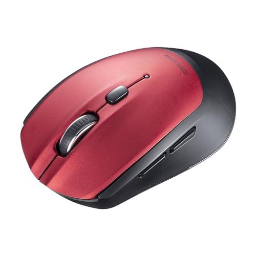 Sanwa Supply Bluetooth Blue LED Mouse (5-Button, Red) MA-BB509R