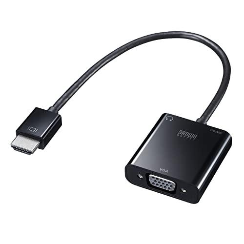Sanwa Supply HDMI to VGA Conversion Adapter (with Audio Output) AD-HD23VGA Black
