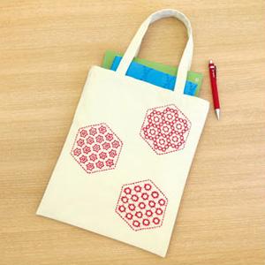 Olimpas Silk Sashiko Kit: One-Stitch Mini Bag, Natural, SK-322