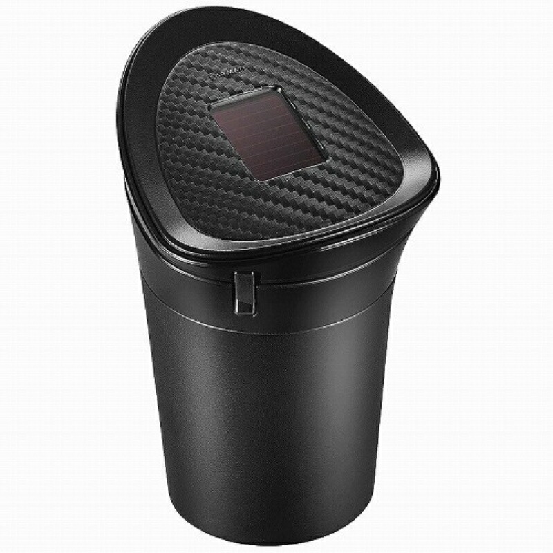 CARMATE Car Ashtray Smoke-Proof Type Drink Holder Style Solar-Powered LED Carbon Fiber Look DZ526