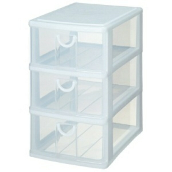 SankoPlastic Small Item Storage 3-Tier Elpis Width 25.2 × Depth 35 × Height 41.2 cm White