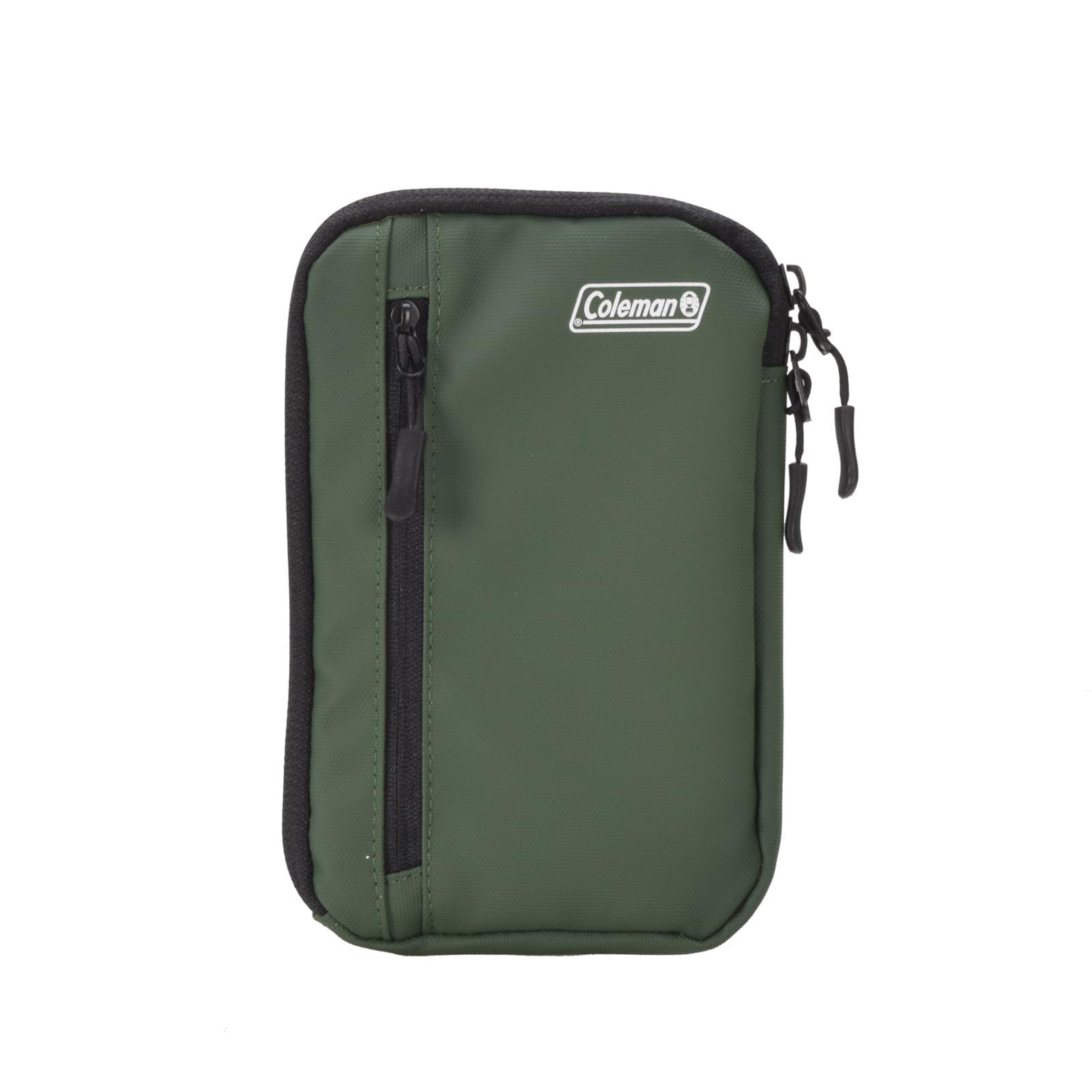 Etsumi & Coleman Collaboration Model Smart Pouch Green Smart Shoulder Pouch with Shoulder Strap Compatible with iPhone, Galaxy, Google Pixel, Xperia, etc. Universal Smartphone Case VCO-8773